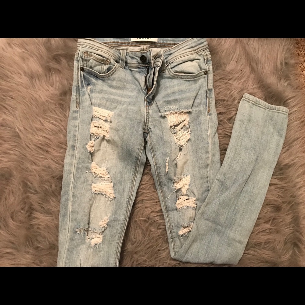 Light-Washed Ripped Jeans